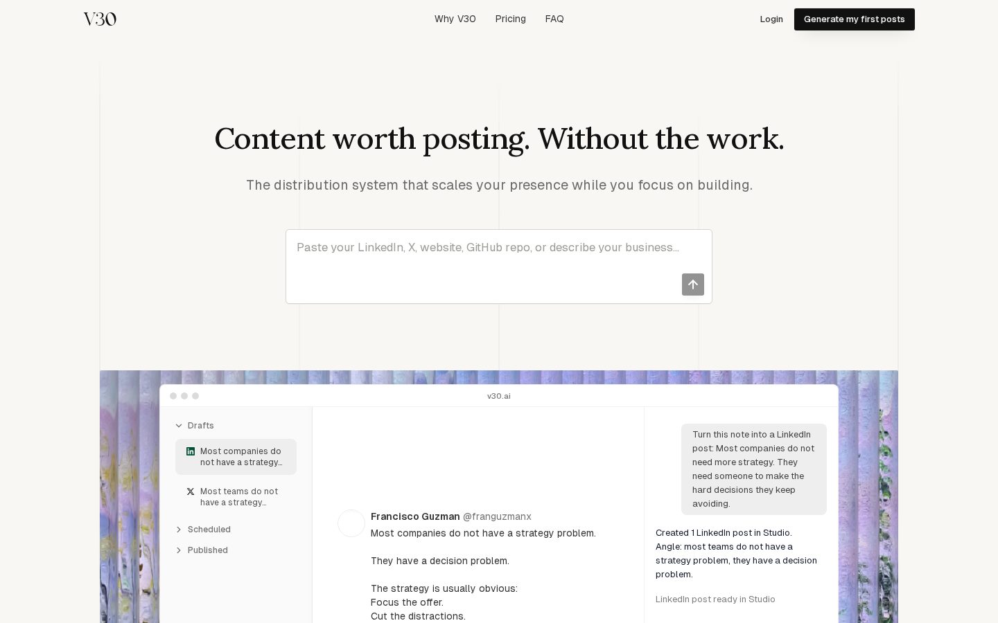 V30 AI Homepage
