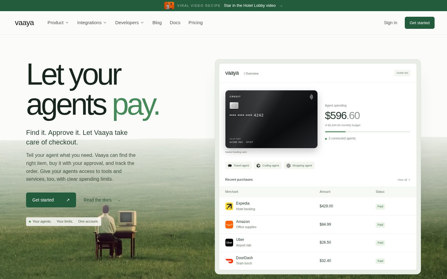 Vaaya Homepage