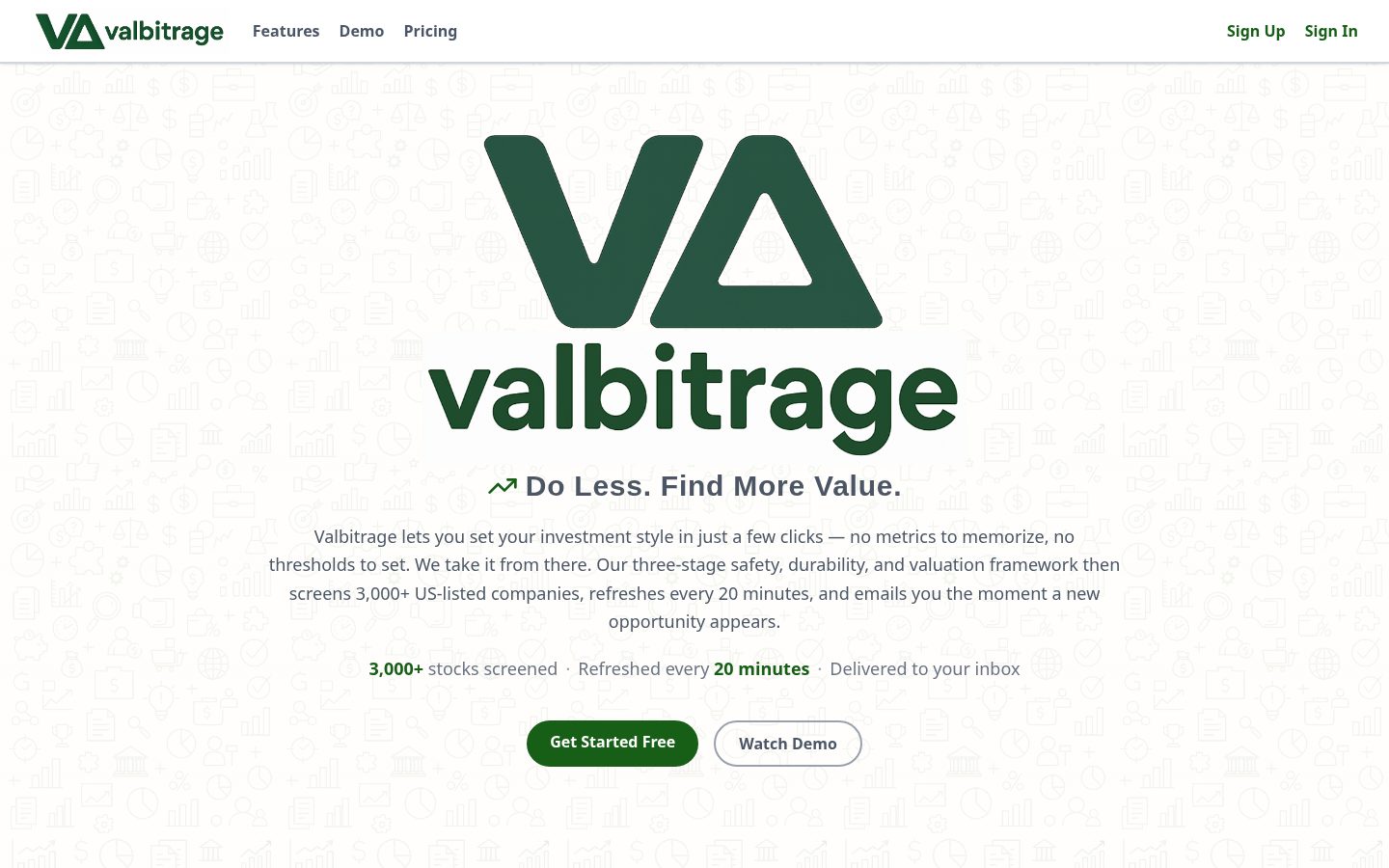 Valbitrage Homepage