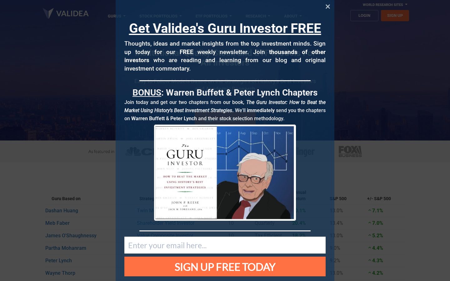 Validea Homepage