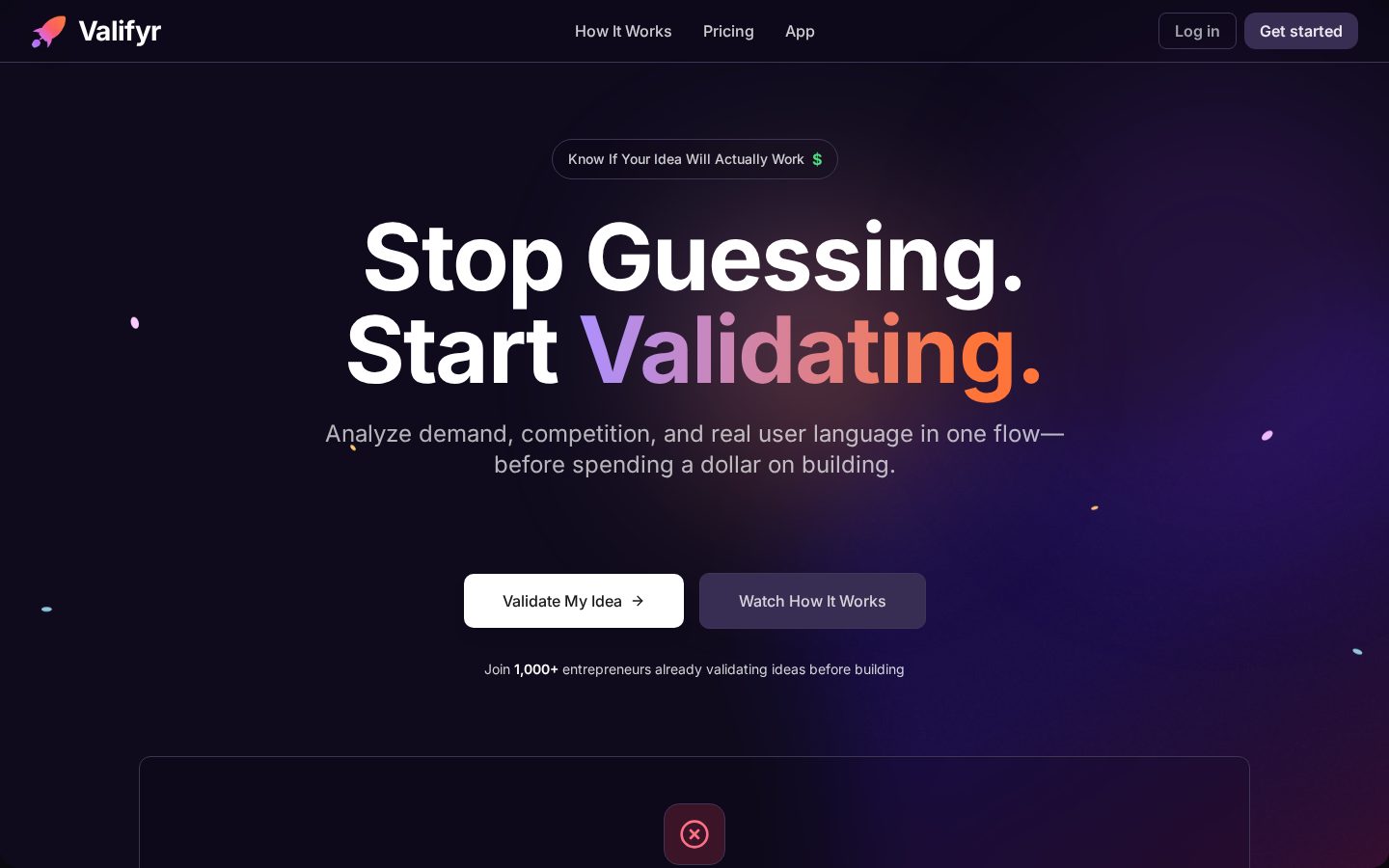 Valifyr Homepage