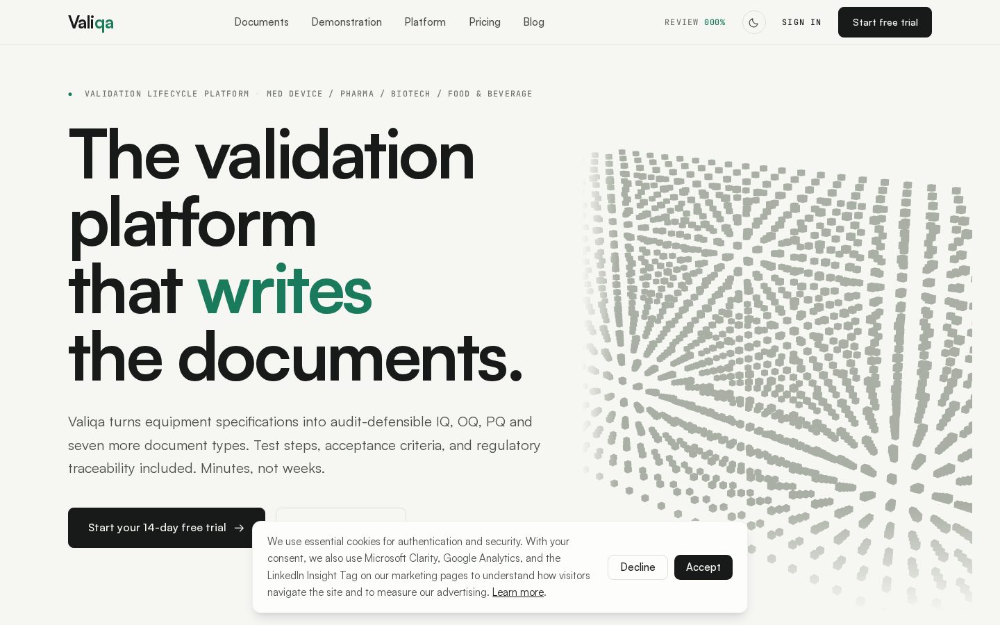Valiqa Homepage