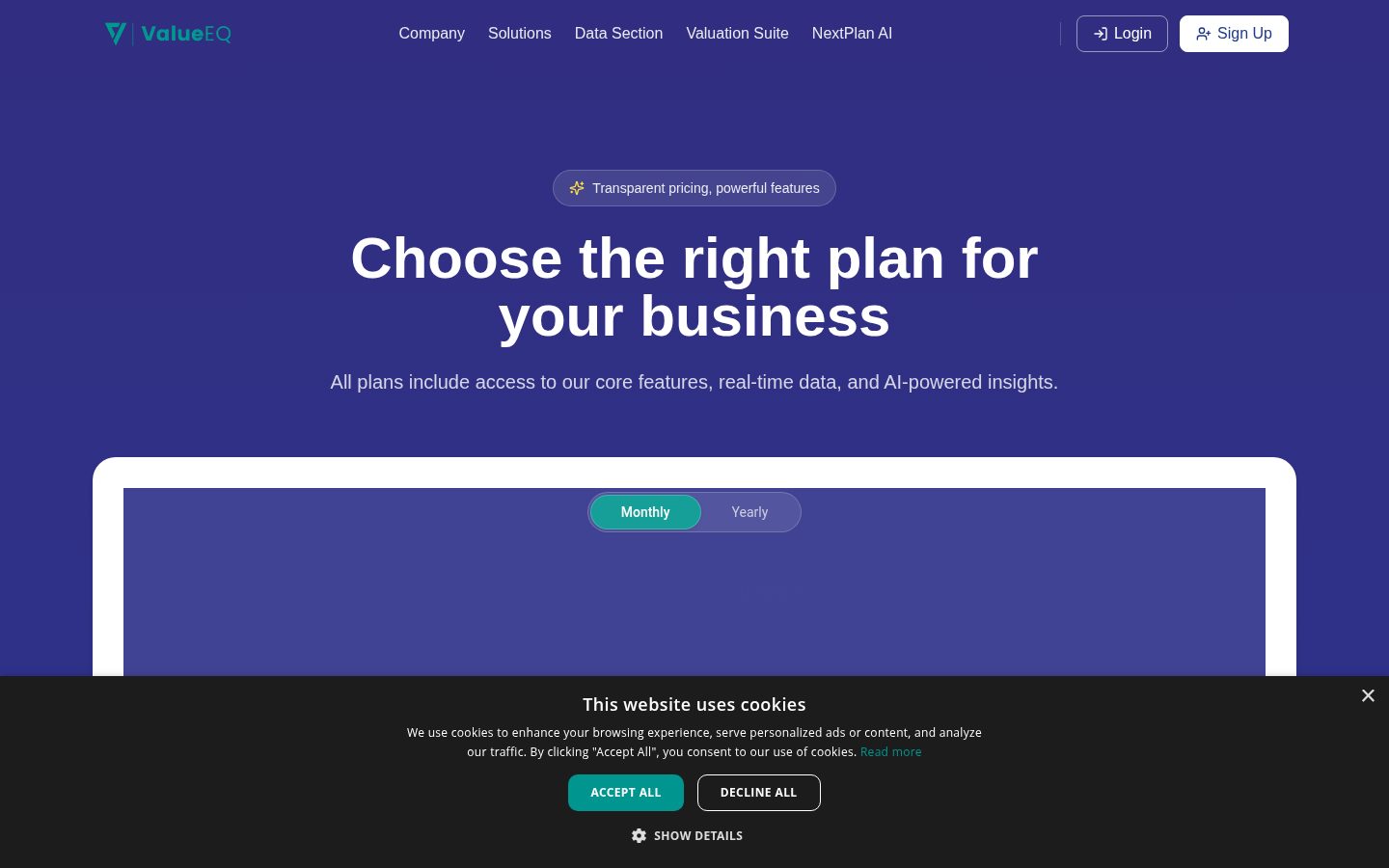 ValueEQ Pricing