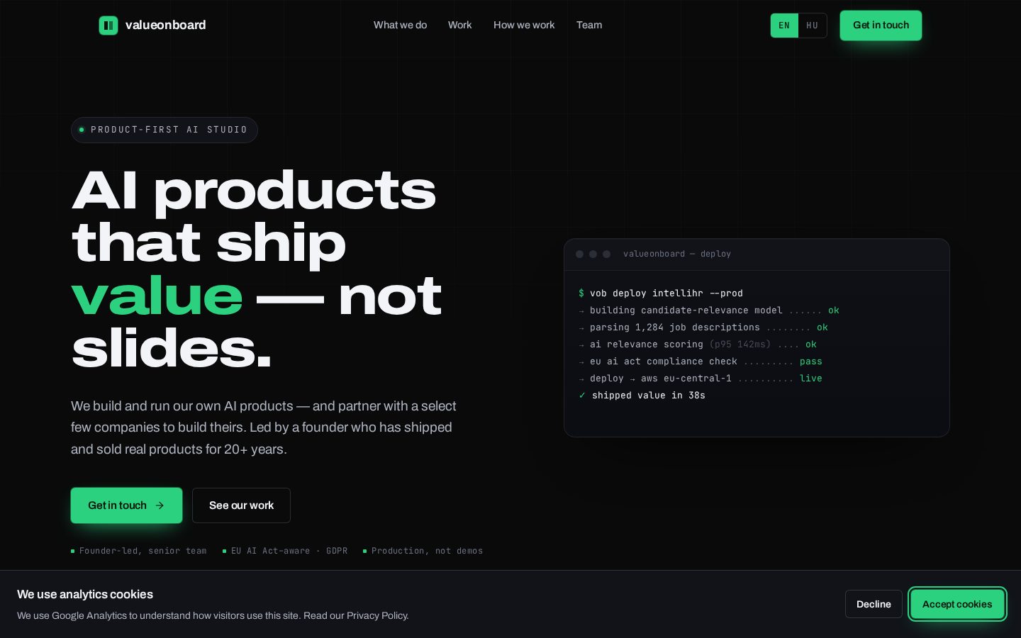 ValueOnBoard Homepage