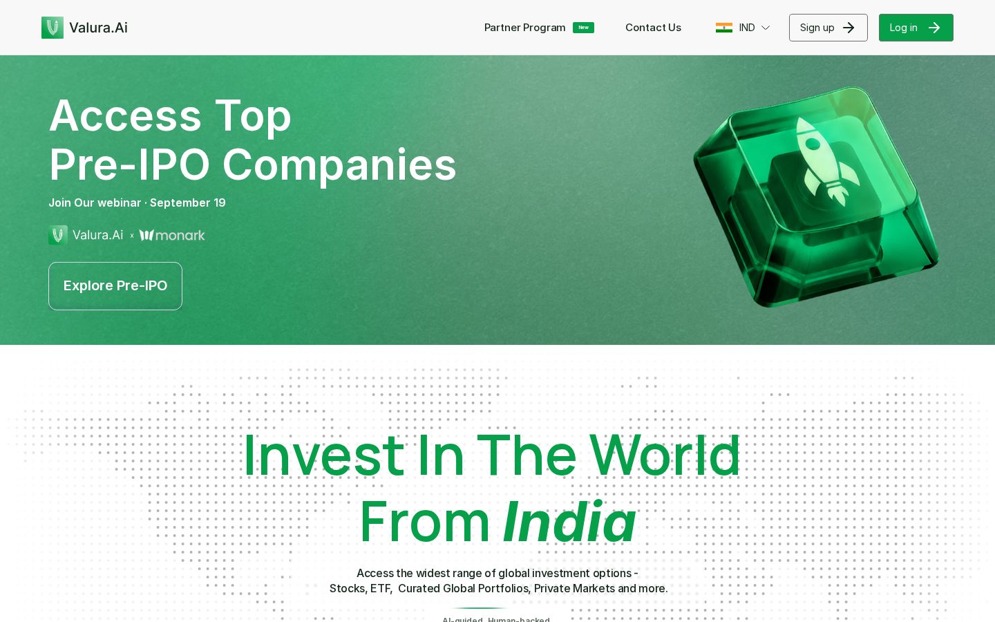 Valura.Ai Homepage