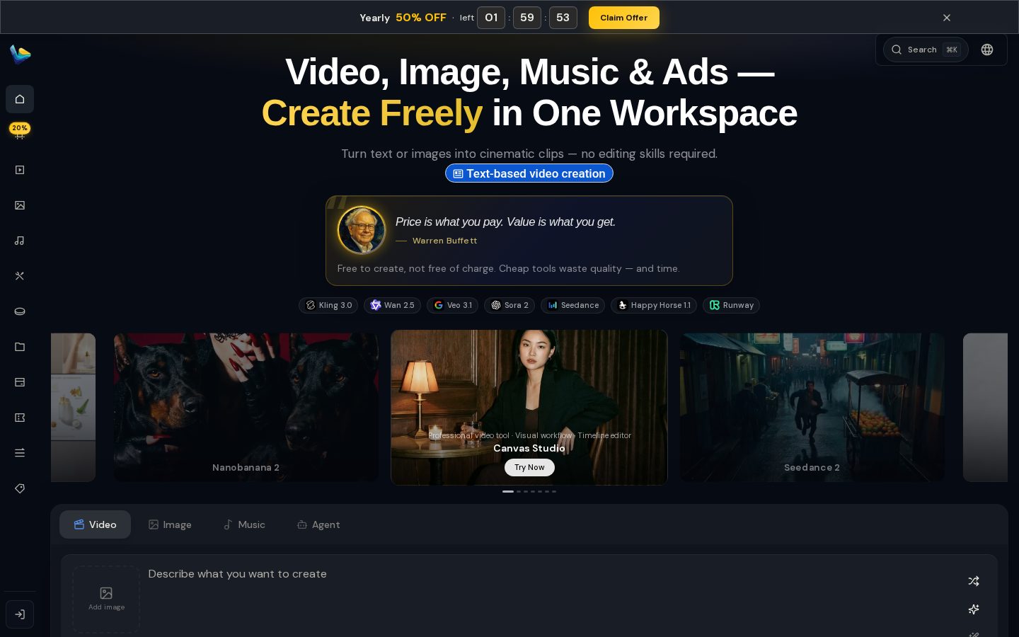 Van Gogh Free Video Generator Homepage