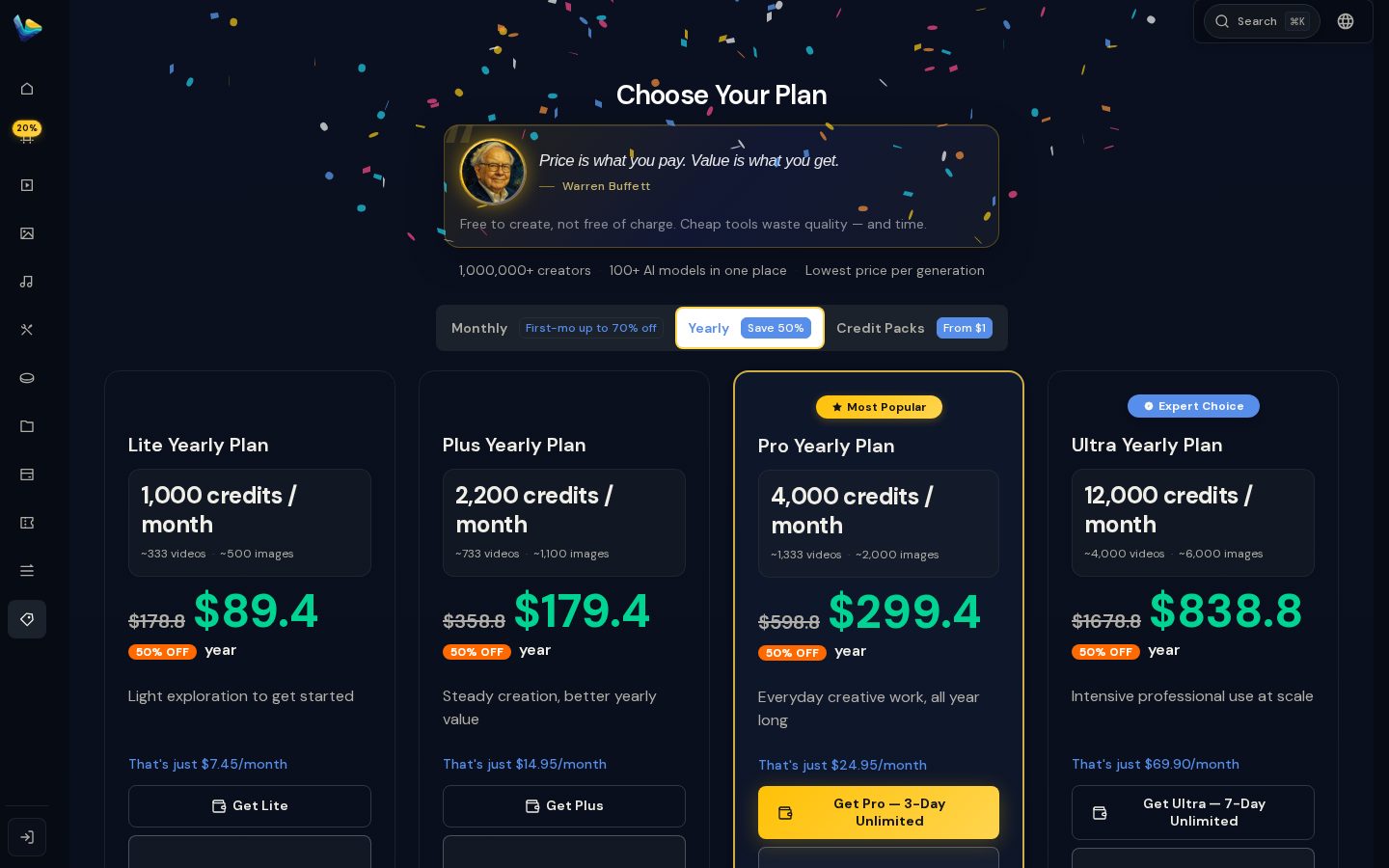 Van Gogh Free Video Generator Pricing