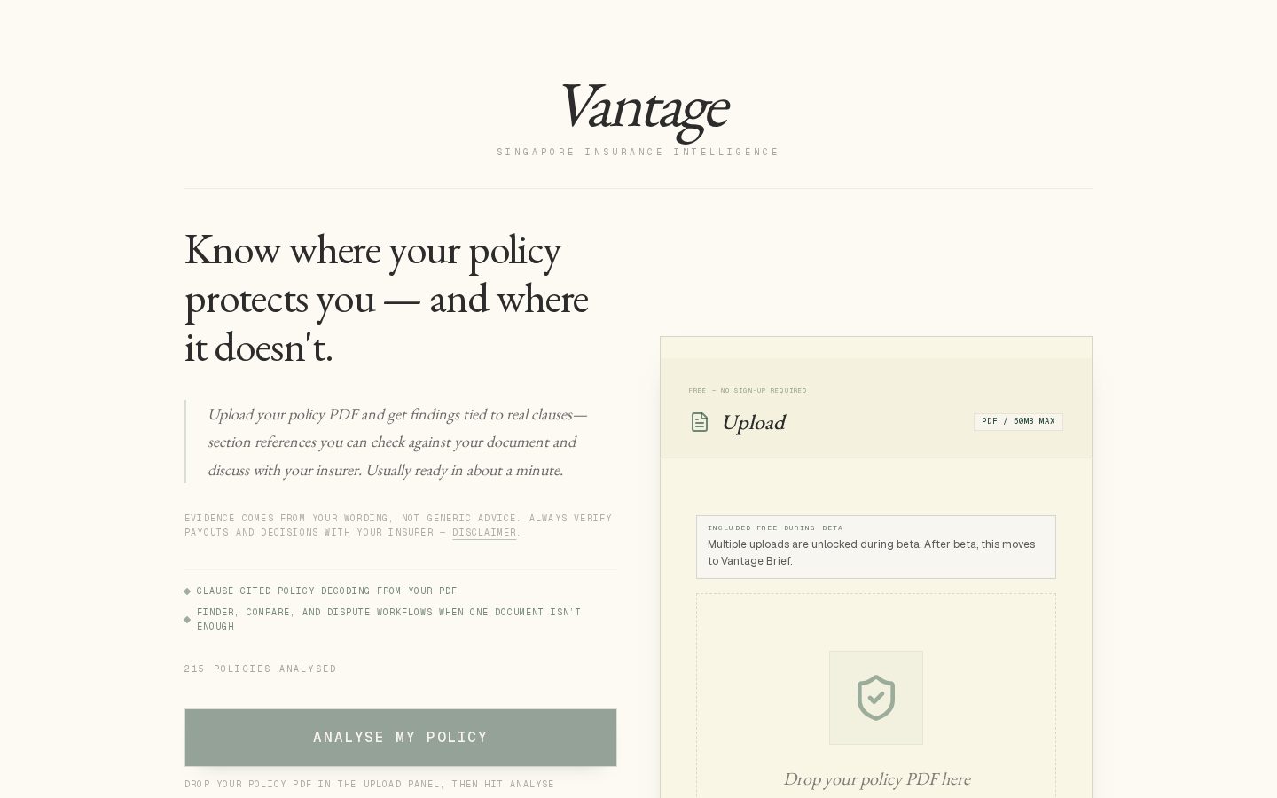 Vantage Homepage