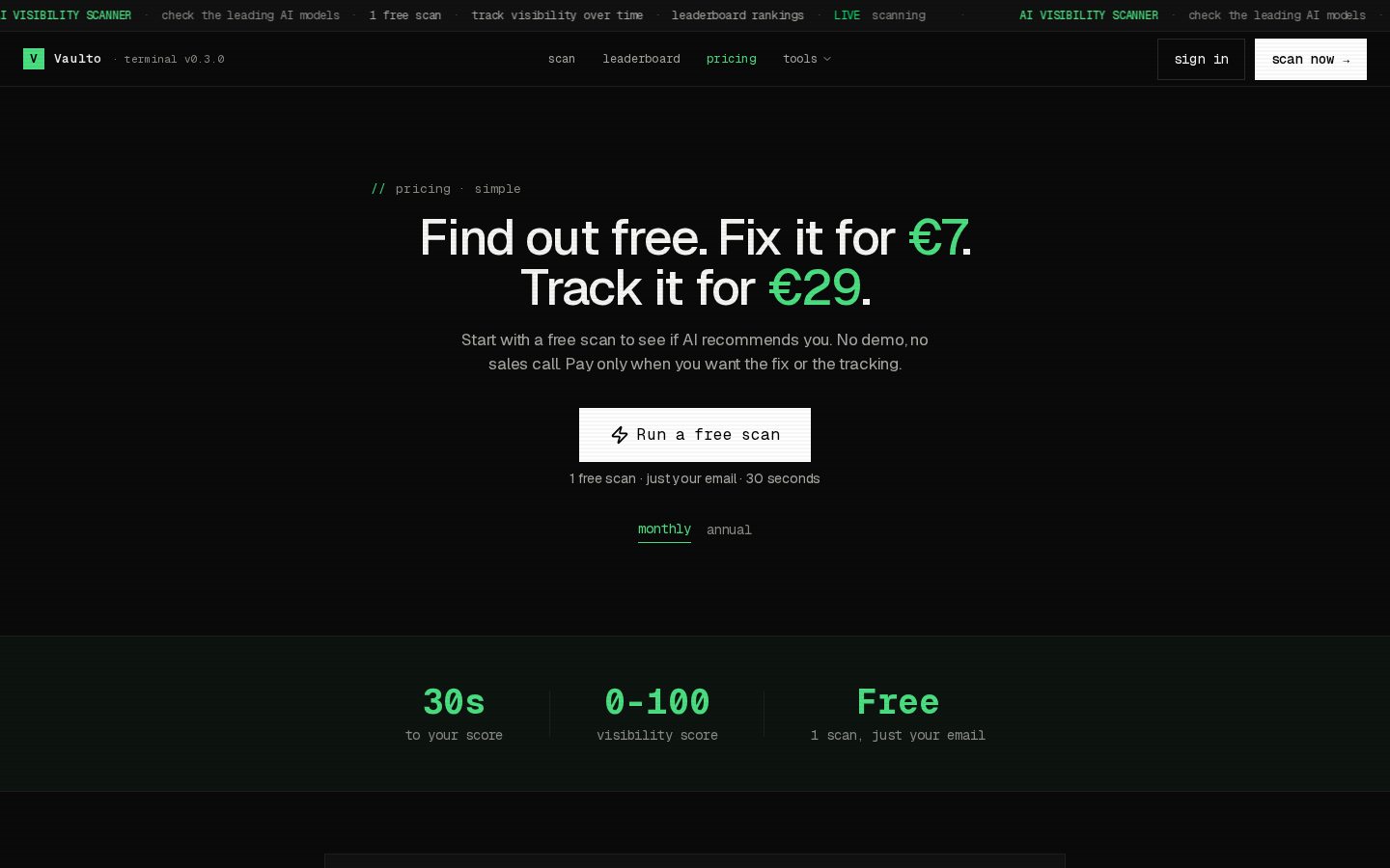 Vaulto Pricing