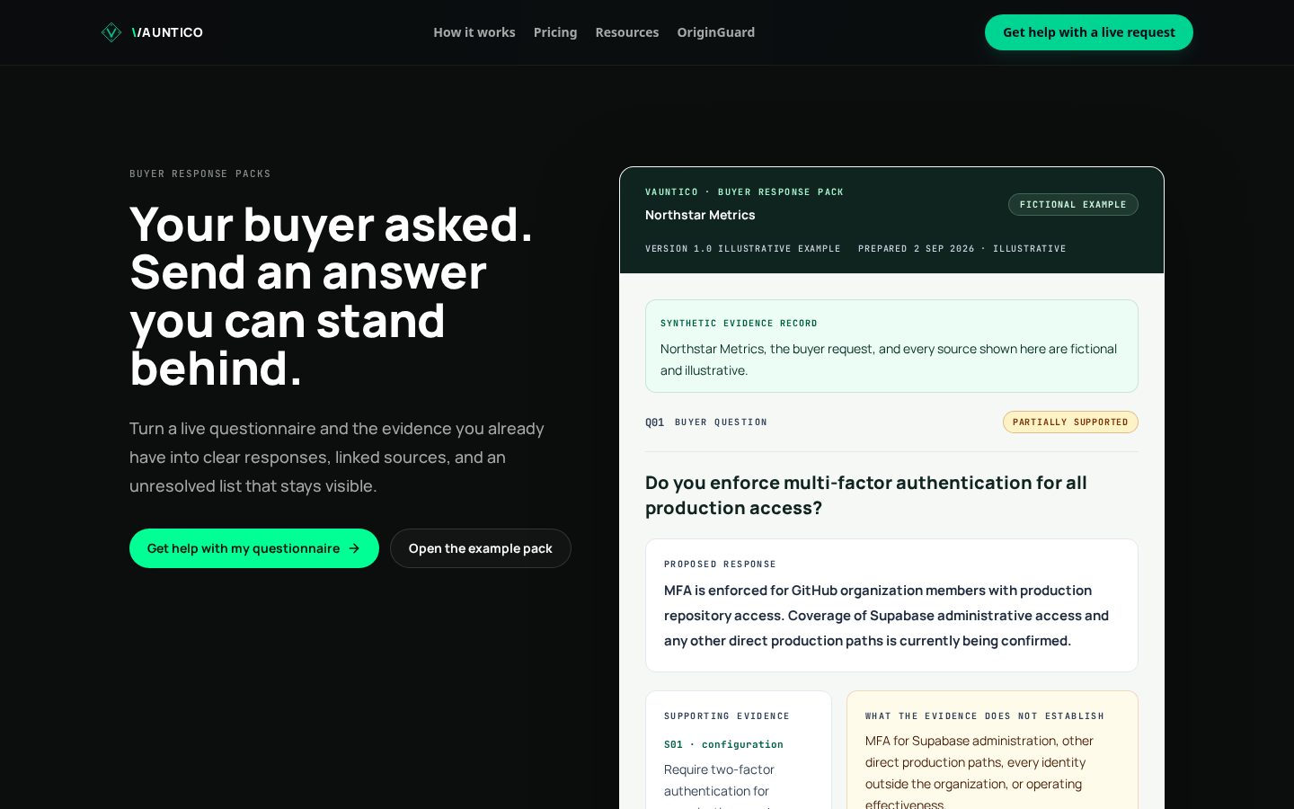 Vauntico Homepage