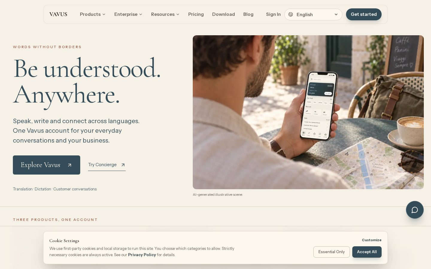 Vavus AI Homepage