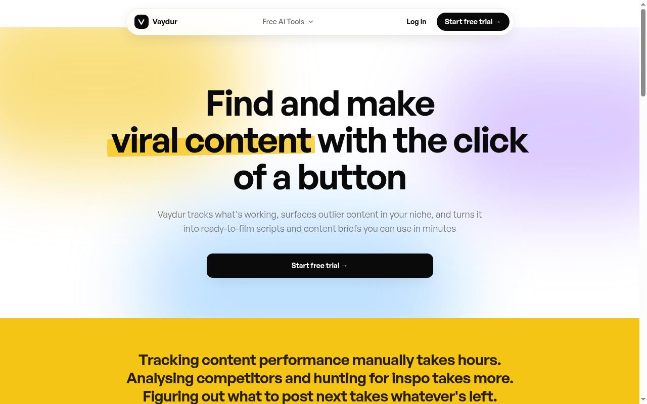 Vaydur AI Homepage