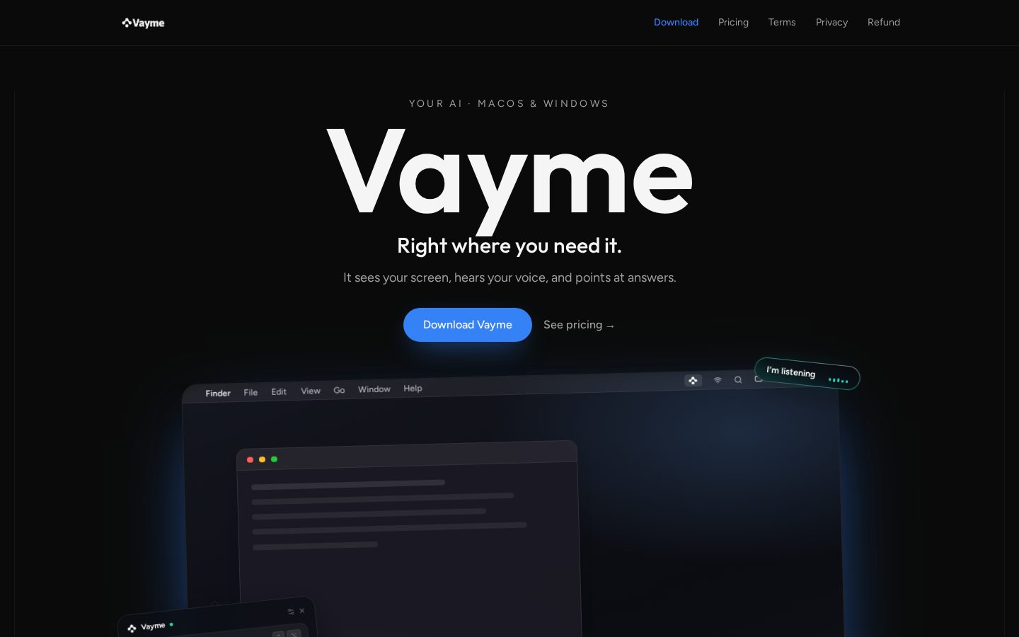 Vayme Homepage
