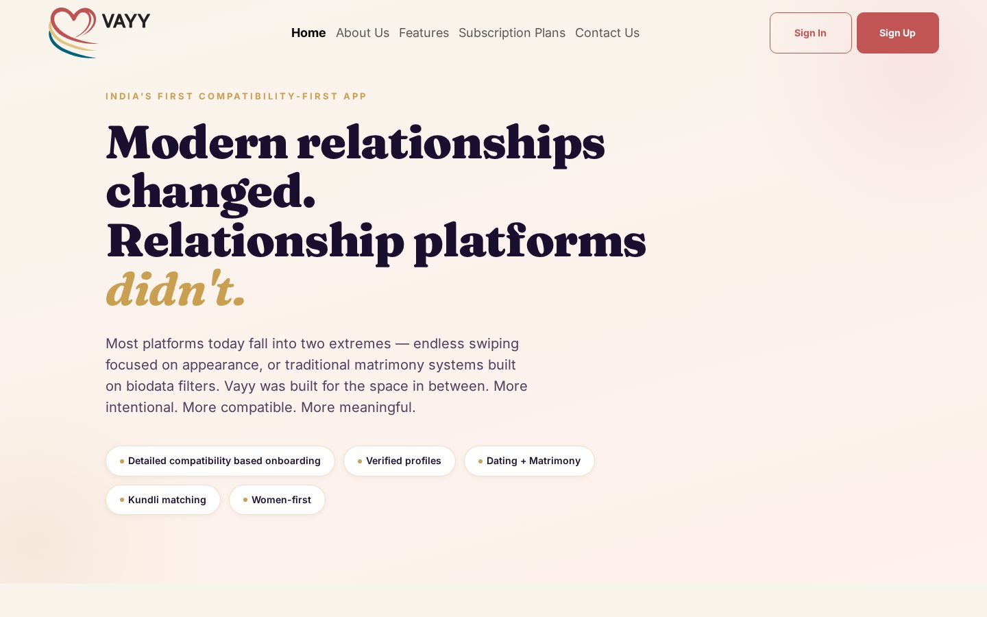 VAYY Homepage
