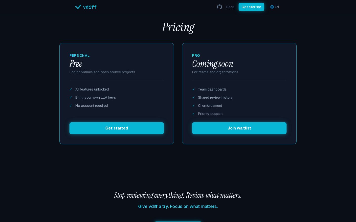 vdiff Pricing