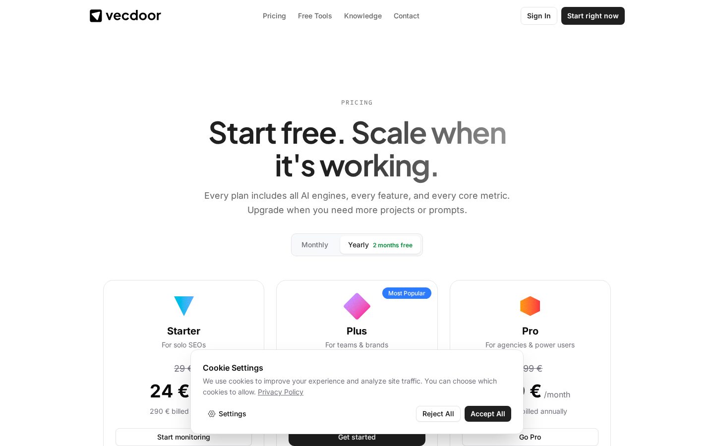 vecdoor Pricing