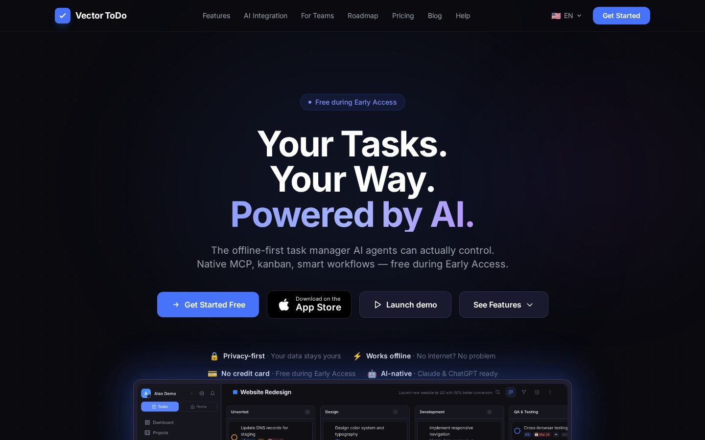 Vector ToDo Homepage