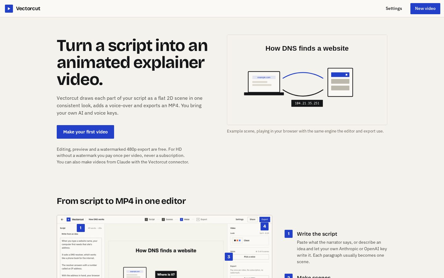 Vectorcut Homepage