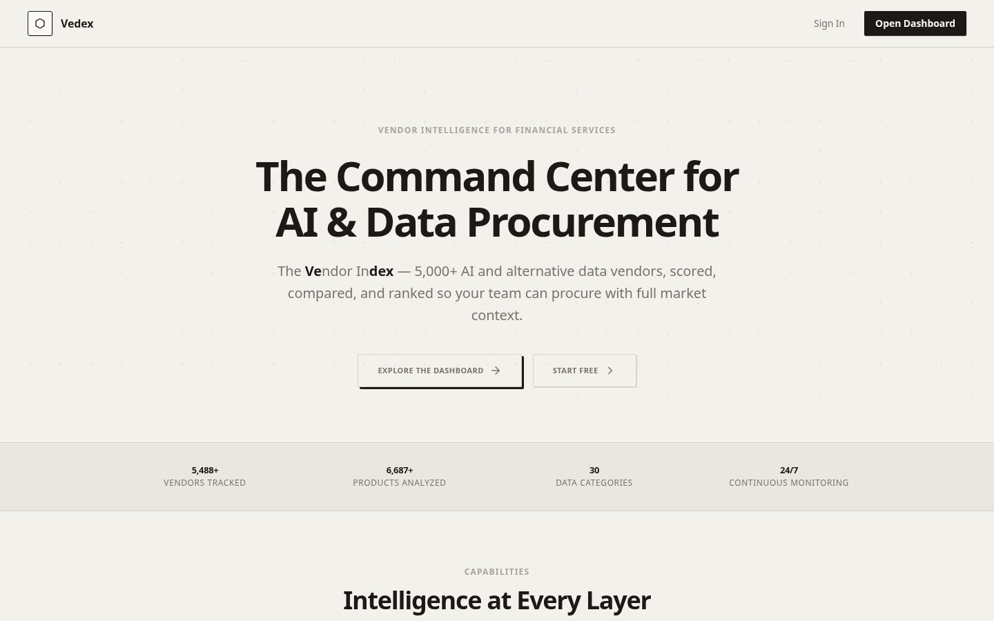 Vedex Homepage