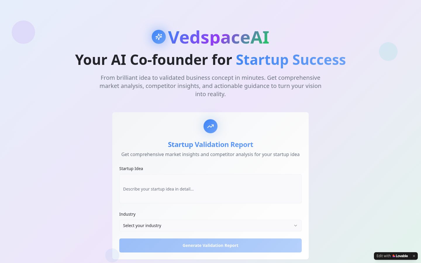 VedspaceAI Homepage