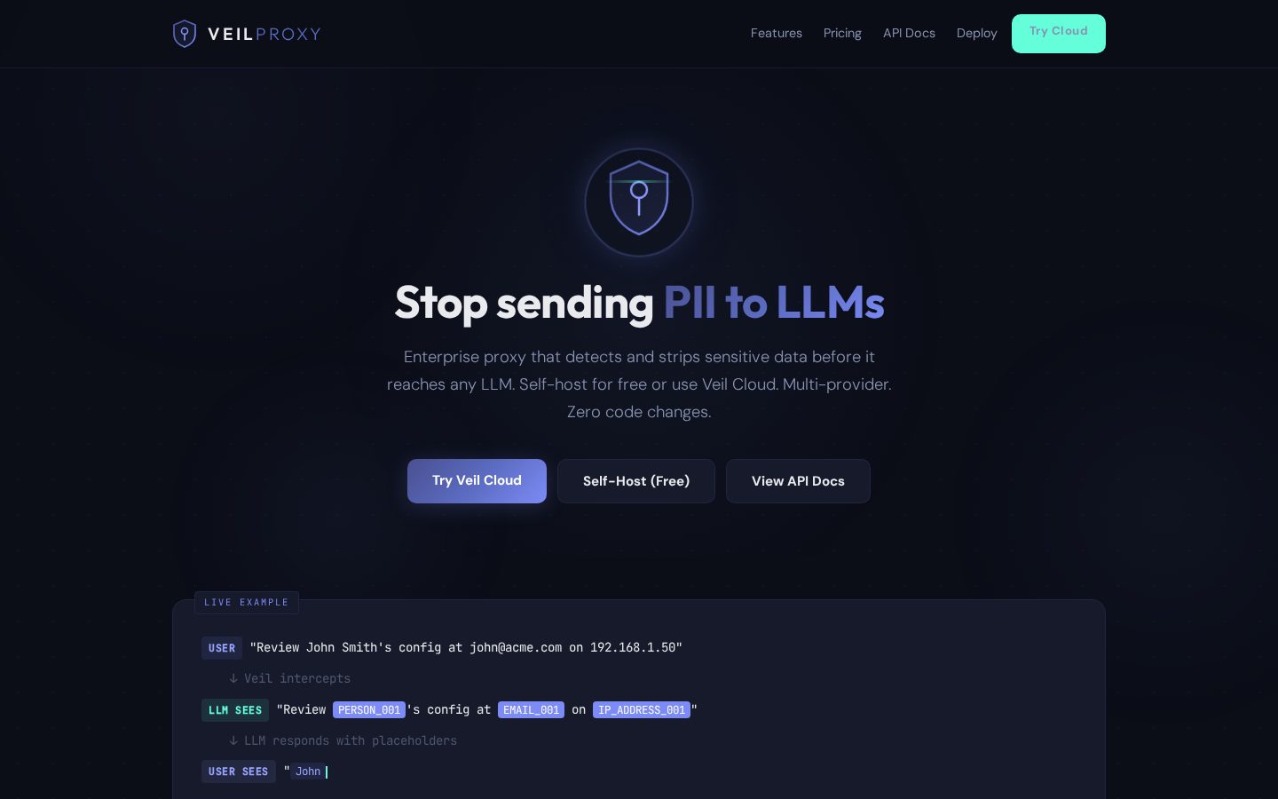 VeilProxy Homepage