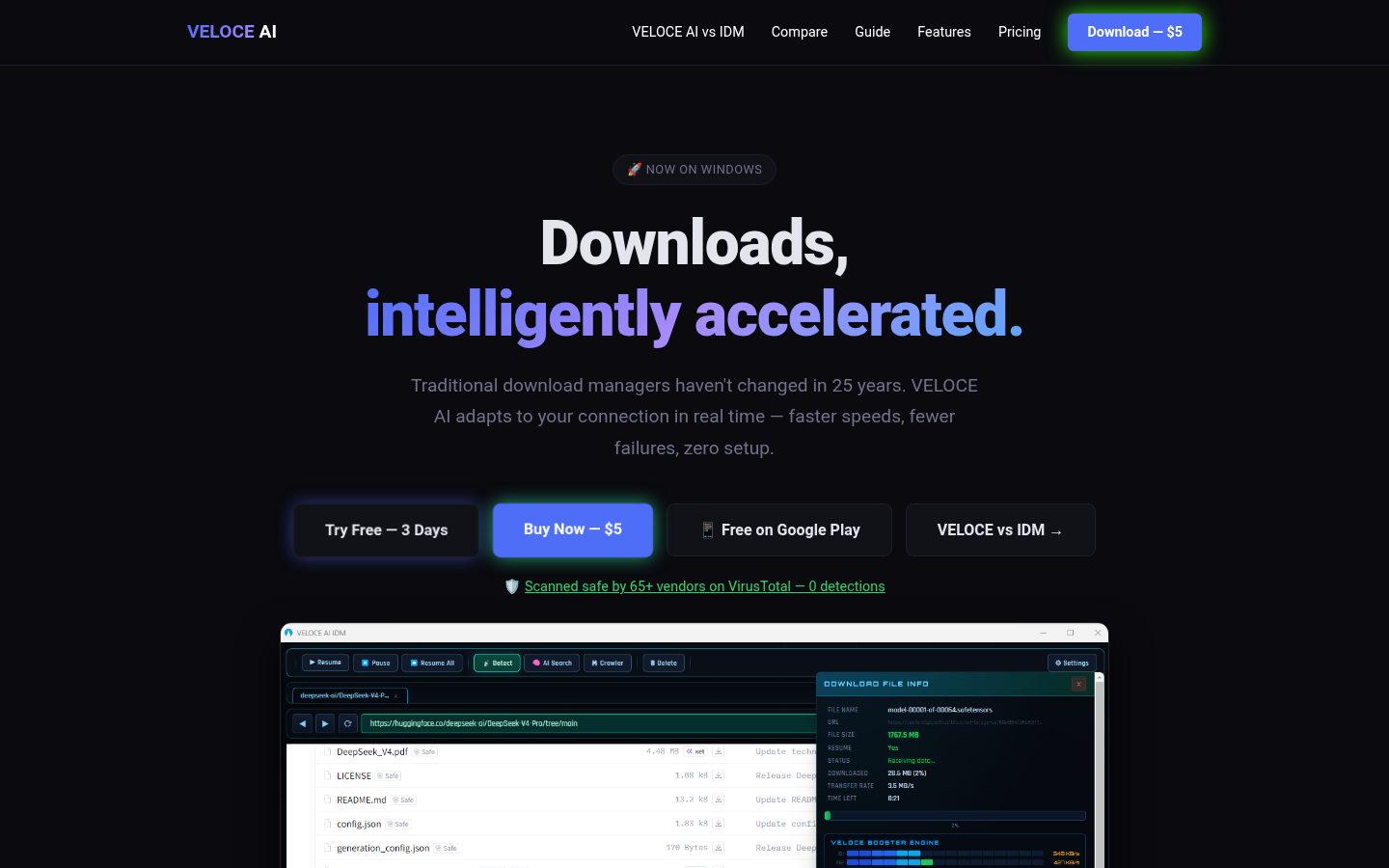 VELOCE AI Homepage
