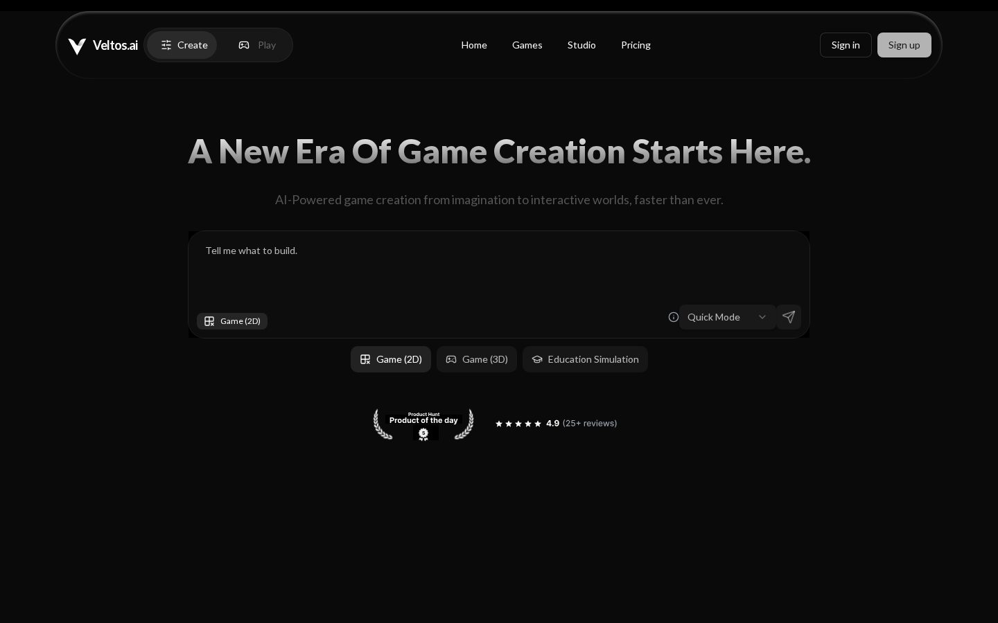 Veltos.ai Homepage