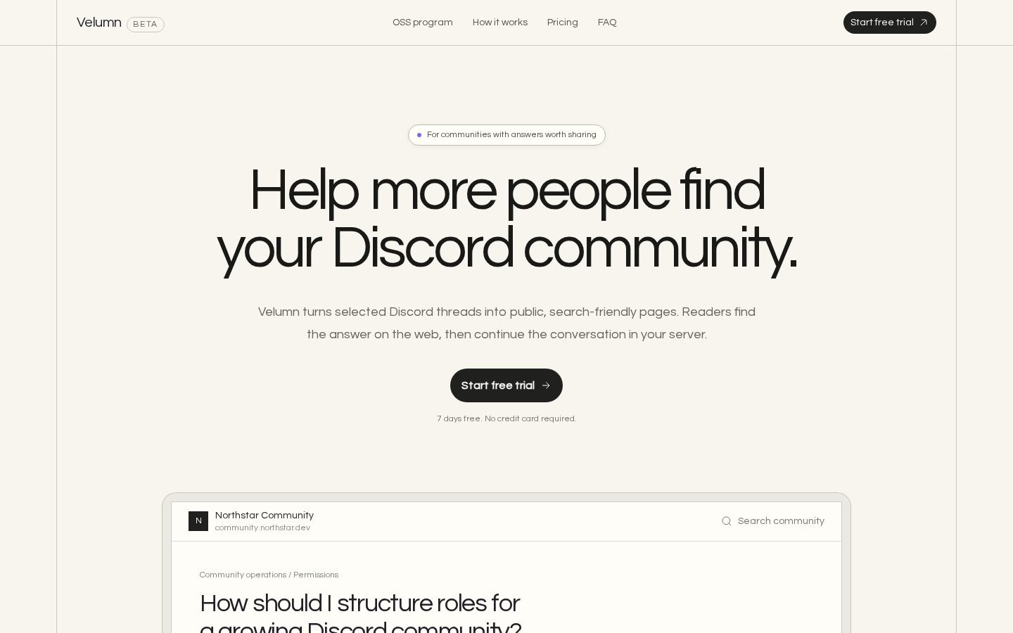 Velumn Homepage
