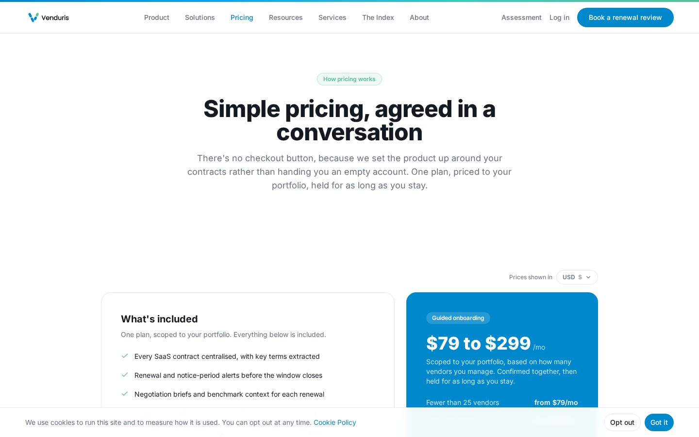 Venduris Pricing