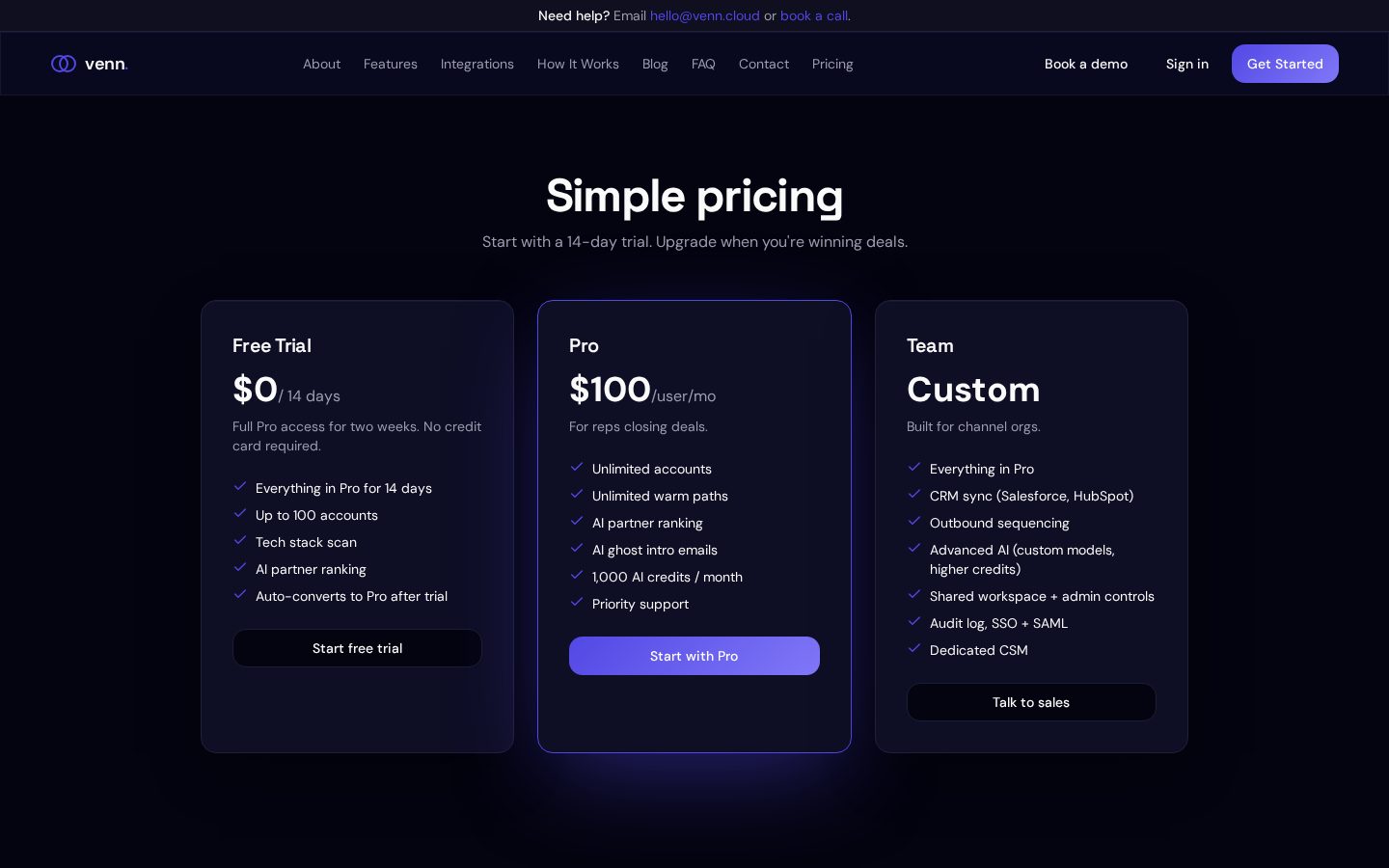 Venn Pricing