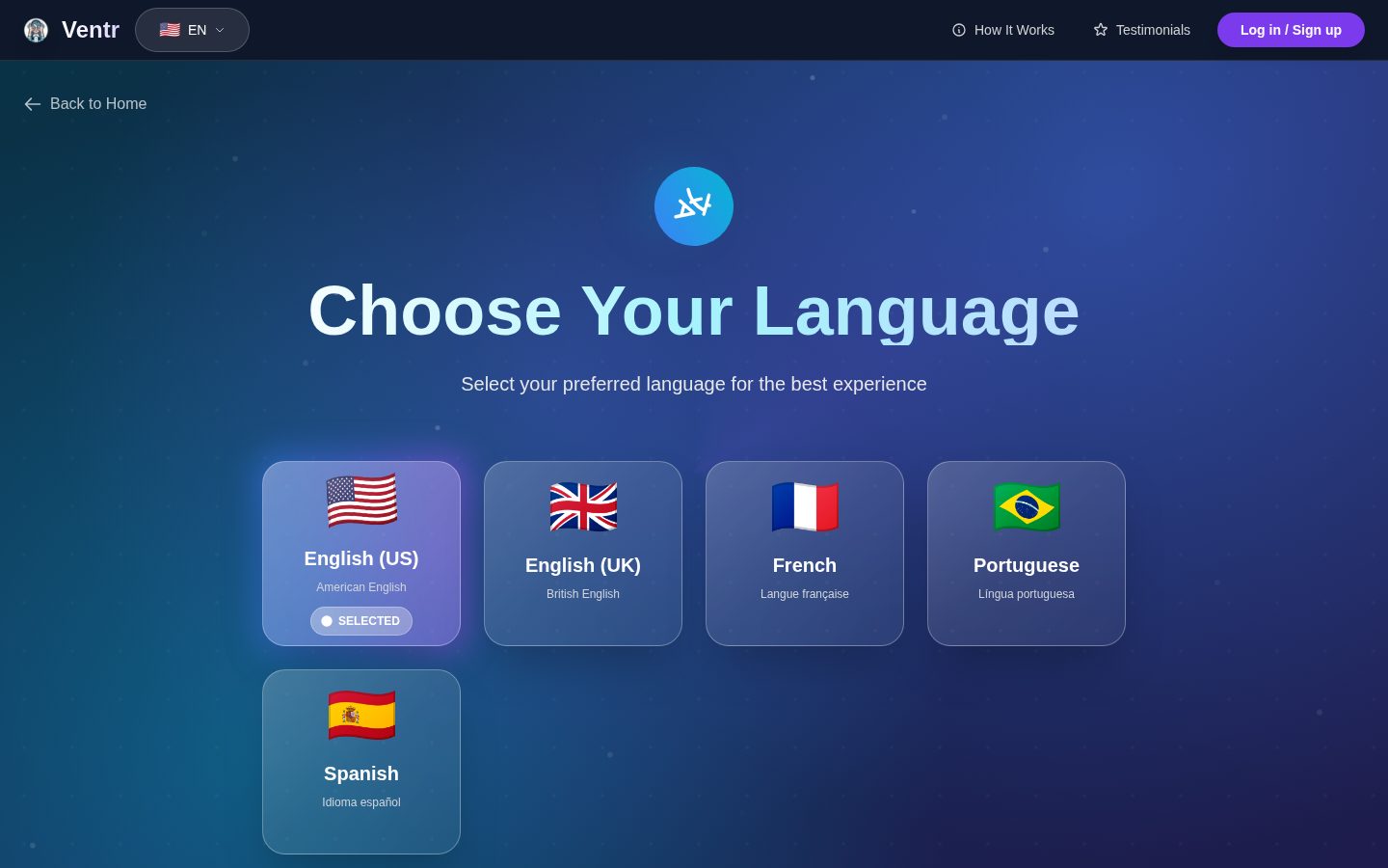 Ventr chat Homepage