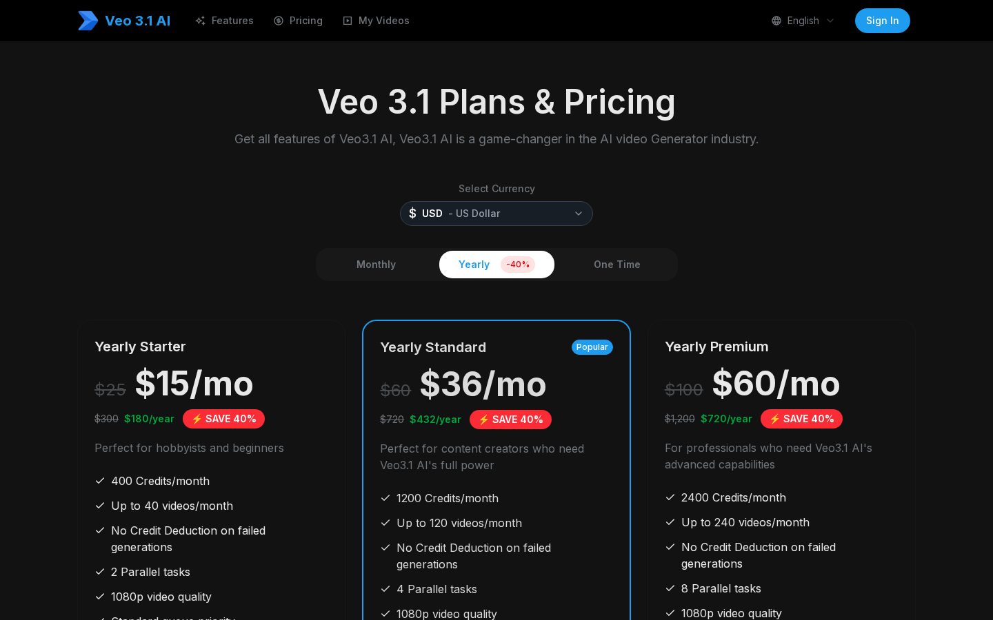 Veo-3-1.io Pricing