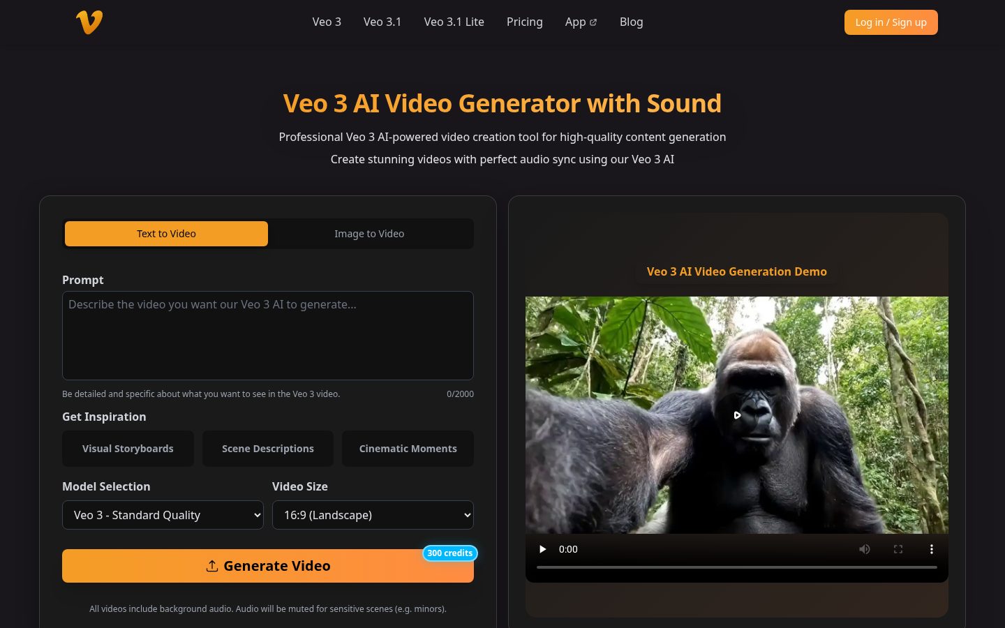 Veo 3 AI Homepage