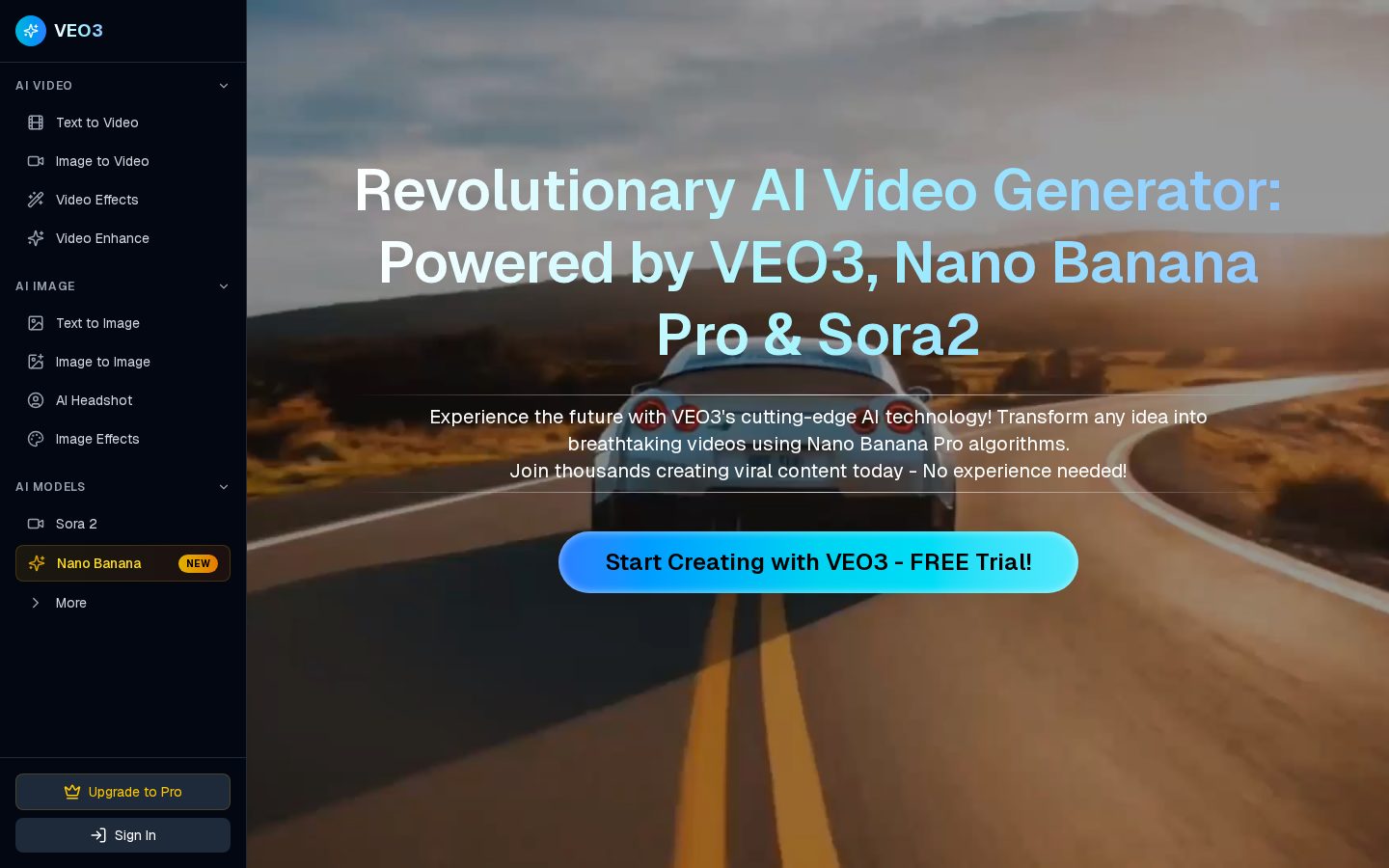 Veo 3 Homepage
