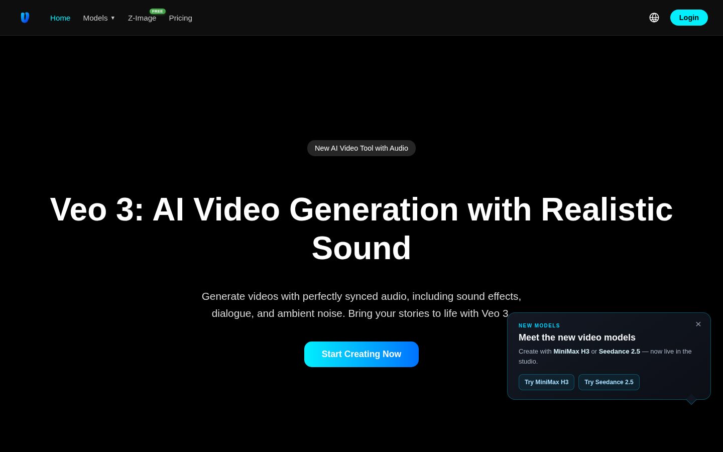 Veo 3 video with sounds Homepage