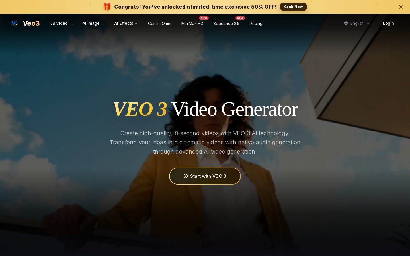 VEO 3.1 Video Generator Homepage