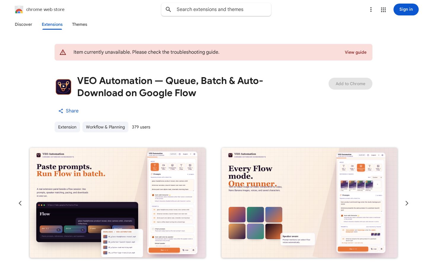 Veo Flow Automation Homepage