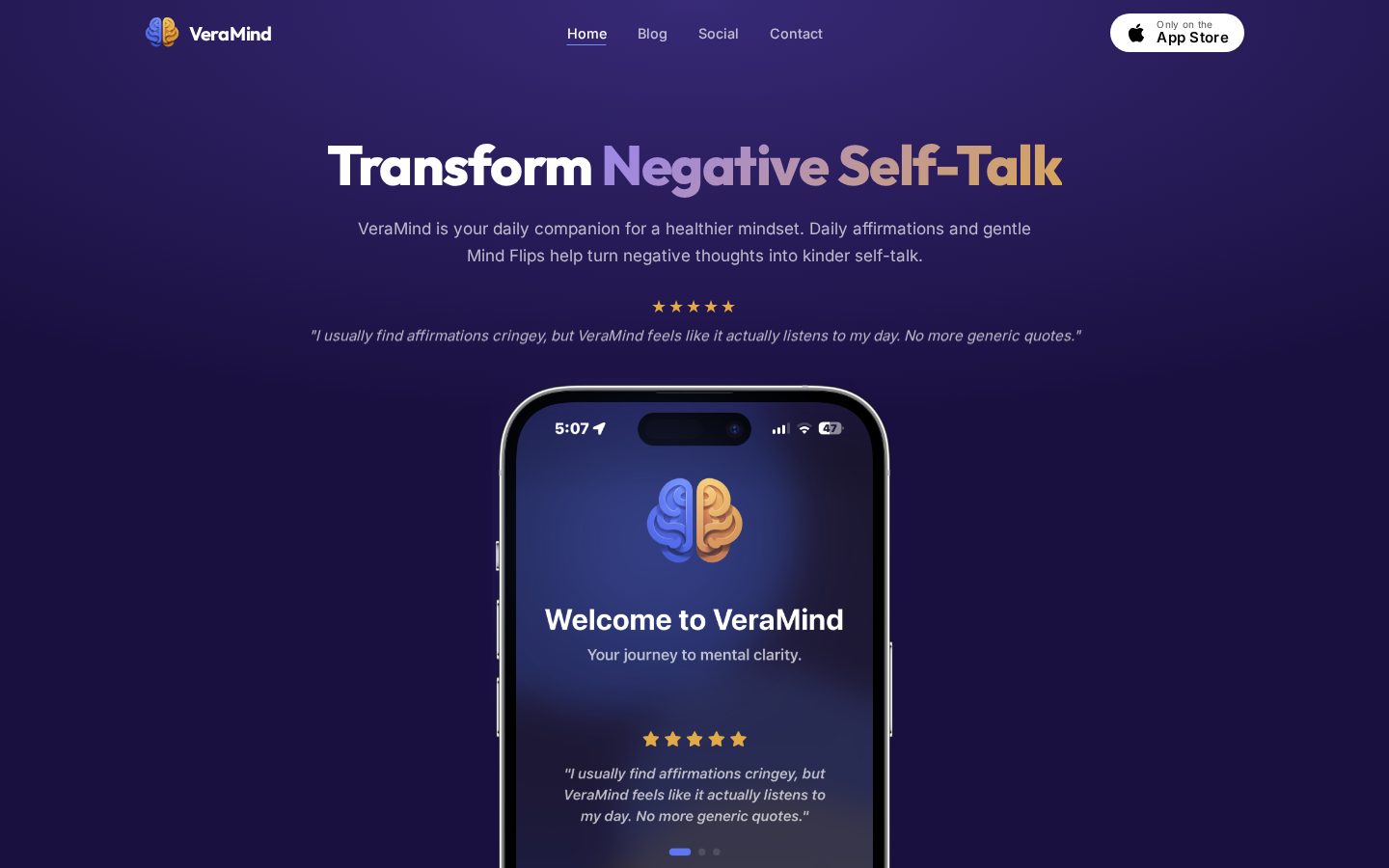 VeraMind Homepage