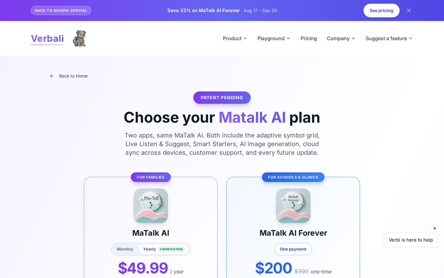 Verbali presents Pricing
