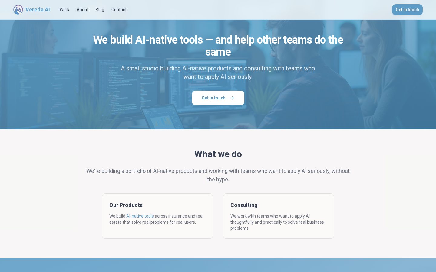Vereda AI Homepage