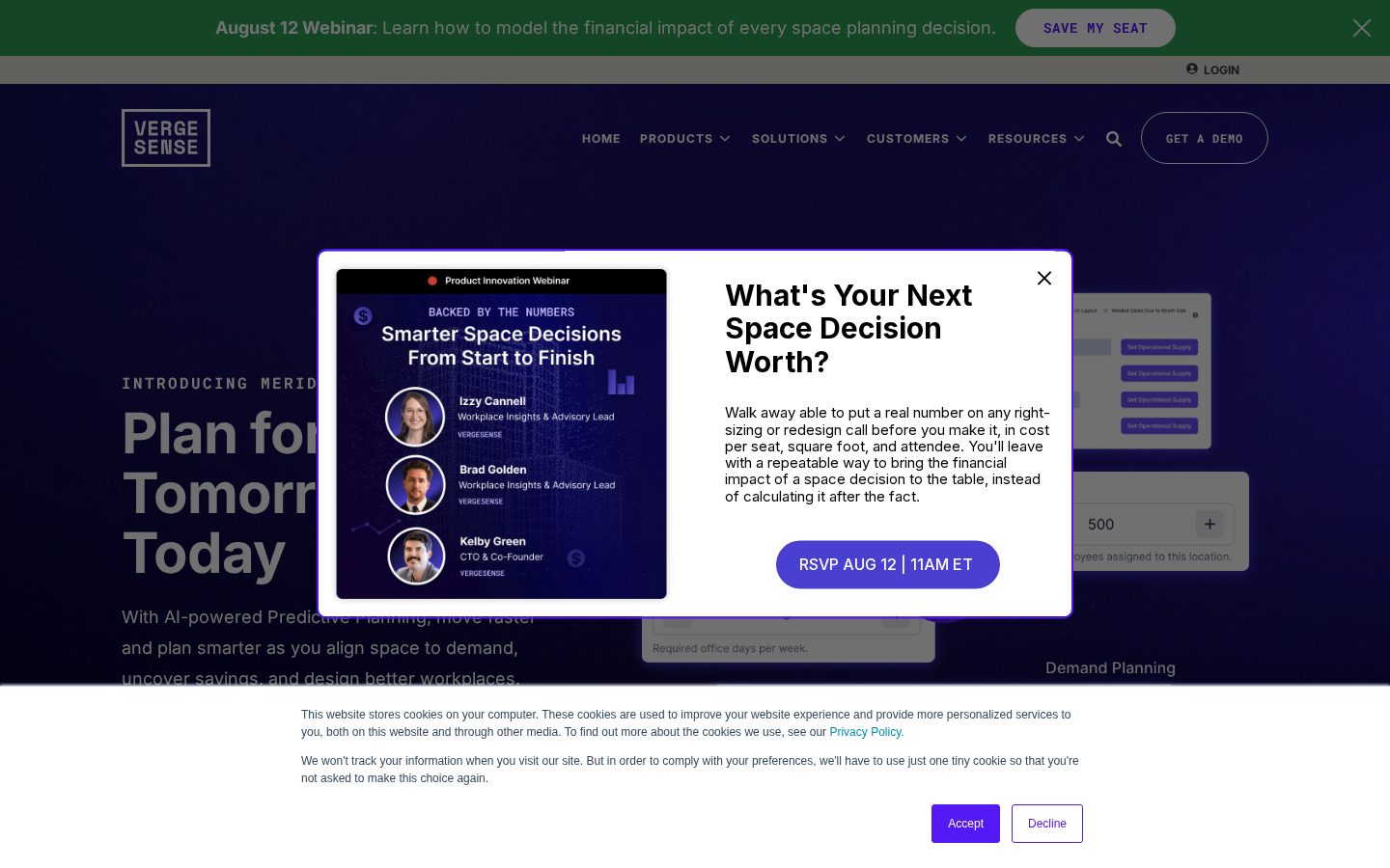 Vergesense Homepage