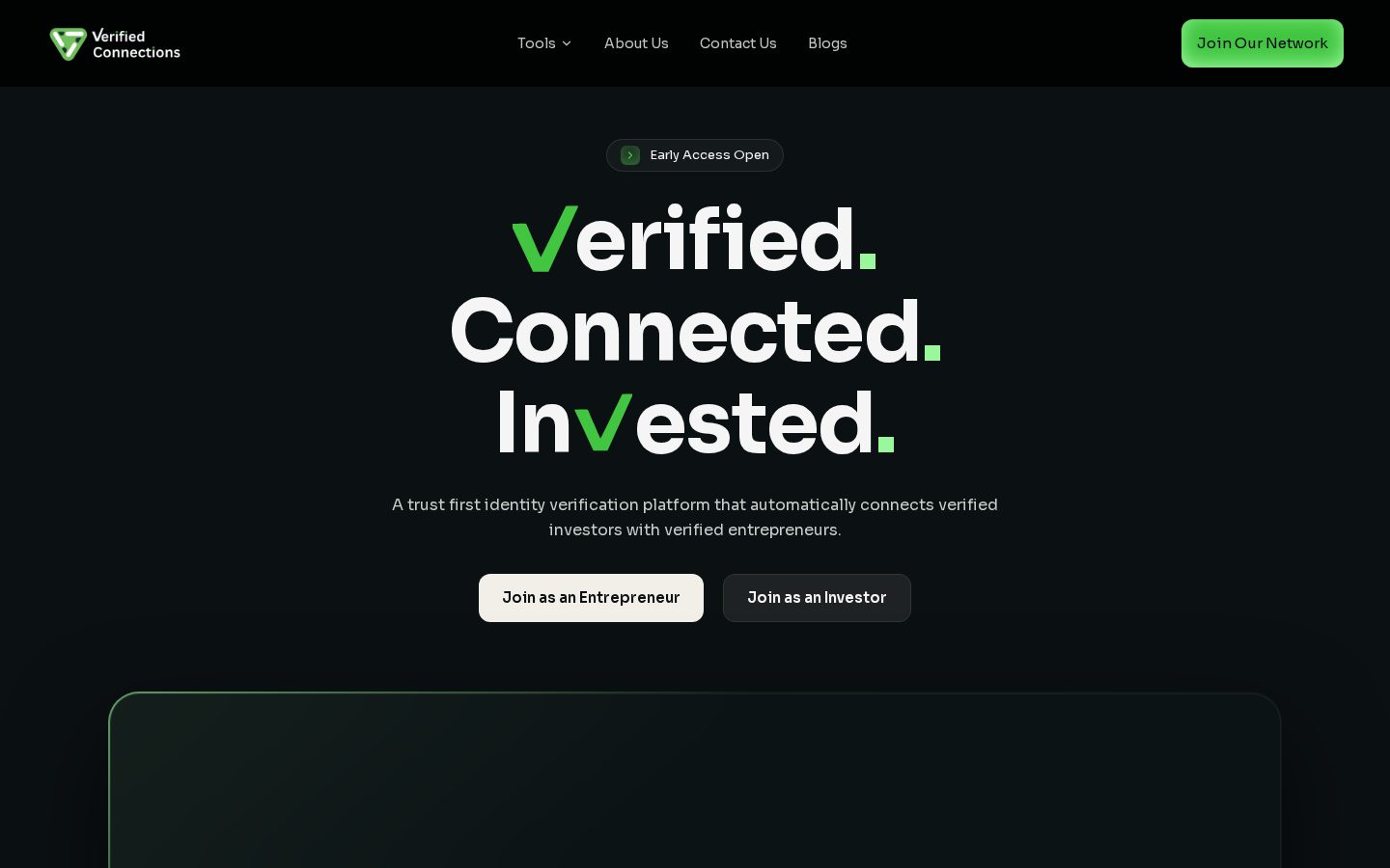 Verified Connections Homepage