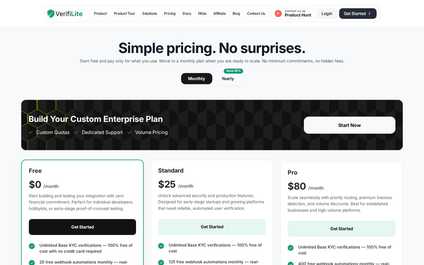 VerifiLite Pricing