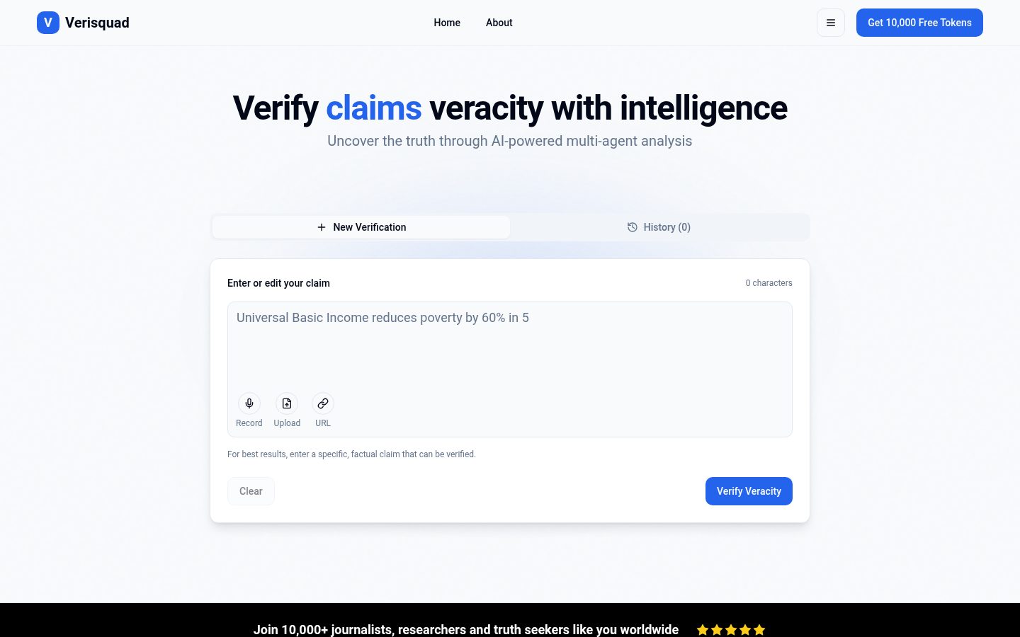Verisquad Homepage