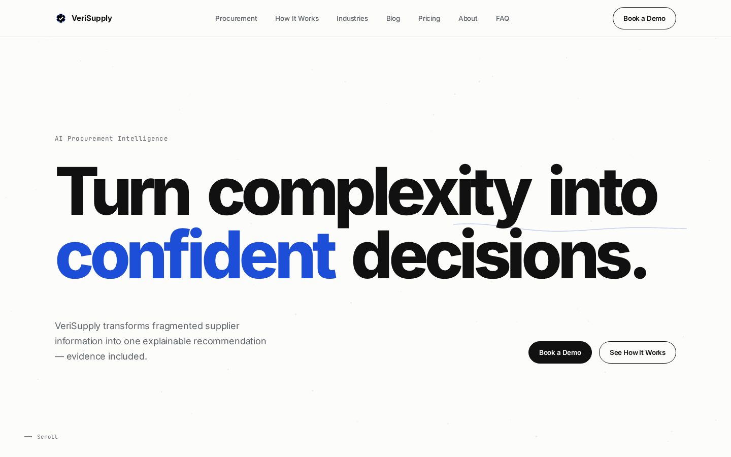 VeriSupply Homepage