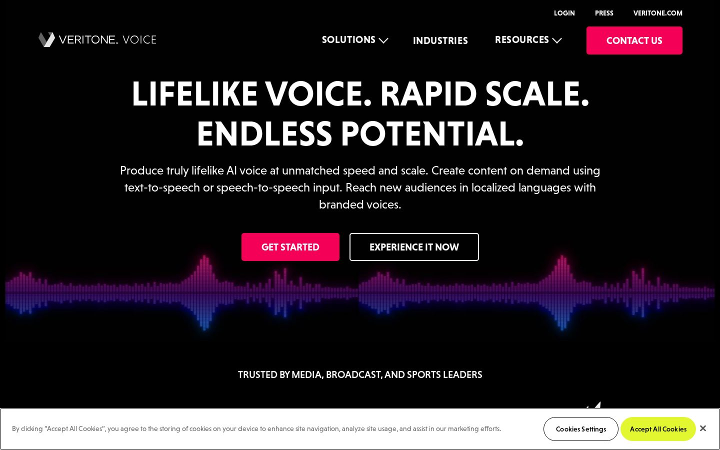 Veritone Voice Homepage
