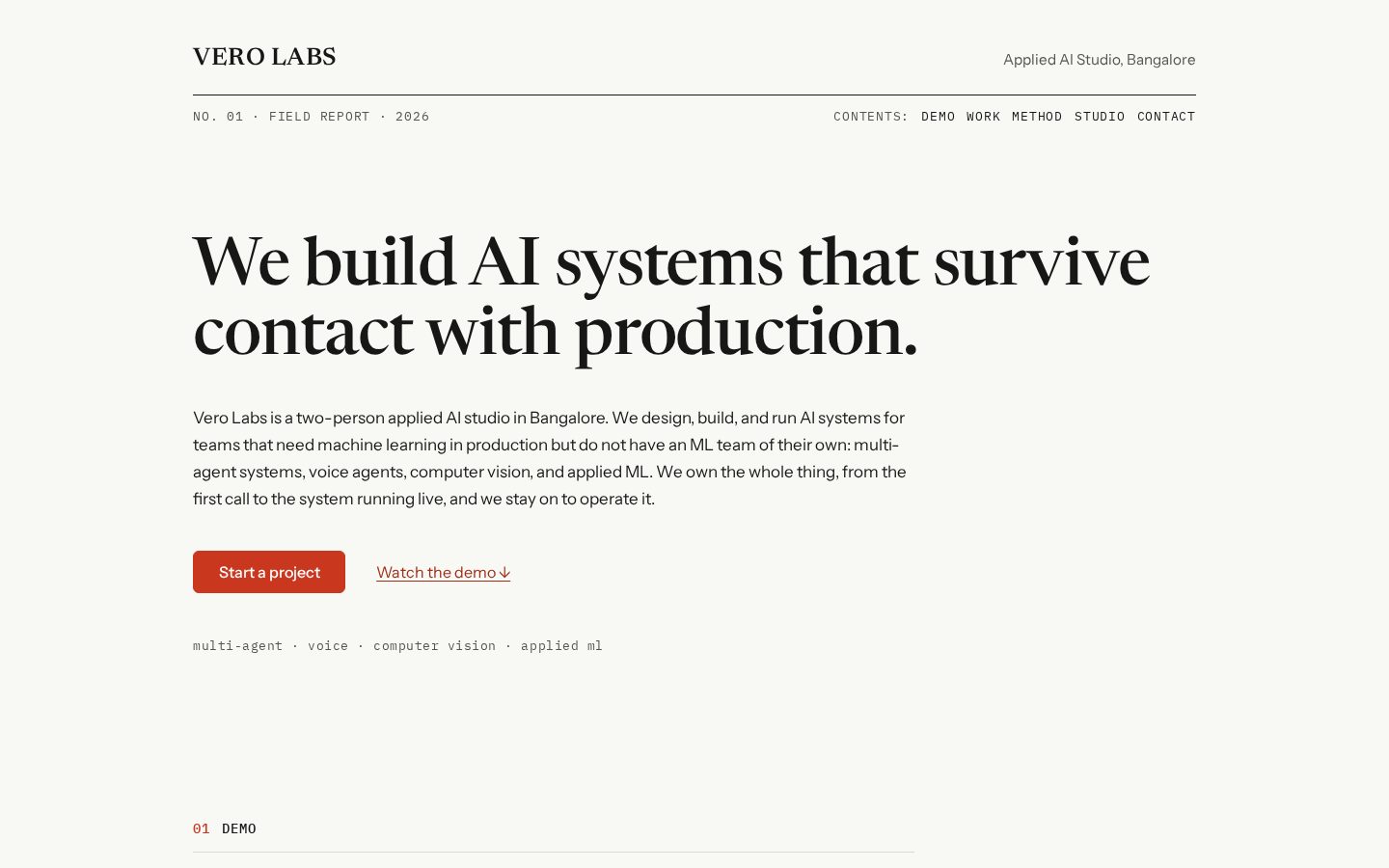Vero Homepage