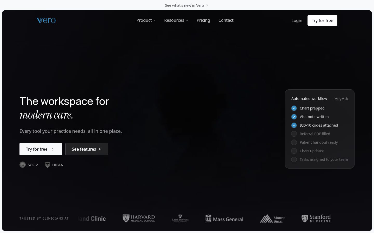 Vero Scribe Homepage