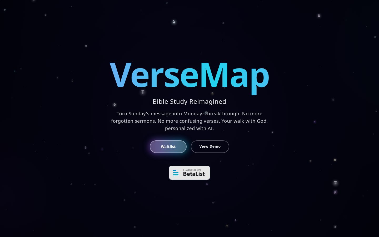 VerseMap AI Homepage