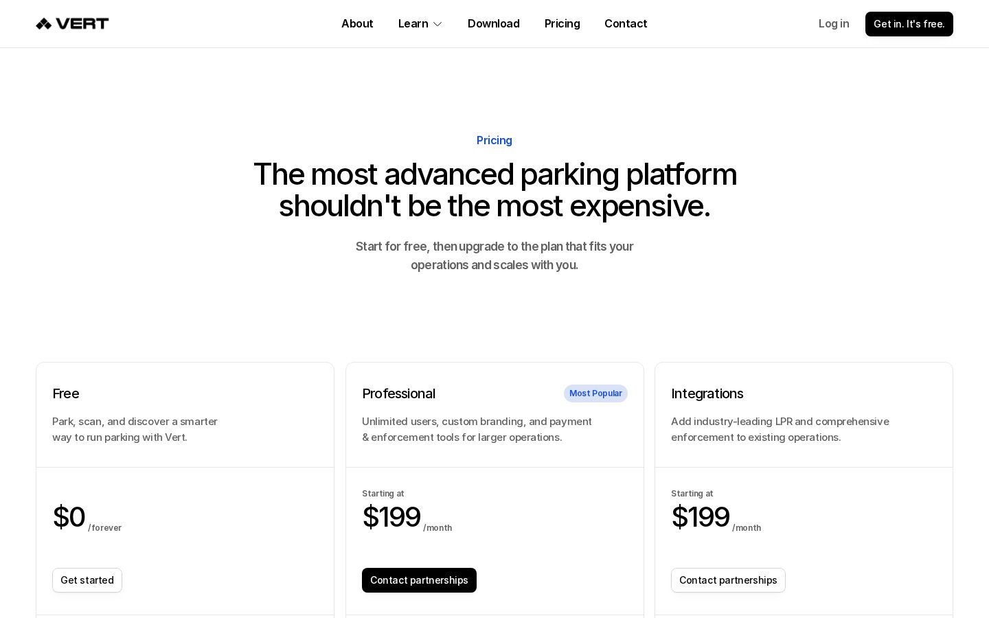 Vert AI Pricing